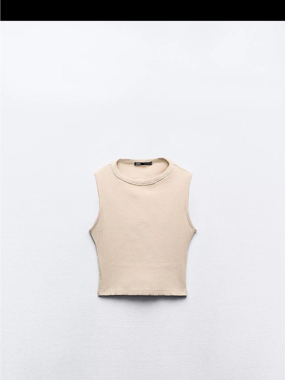 Zara Ribbed Sleeveless Tank - Beige